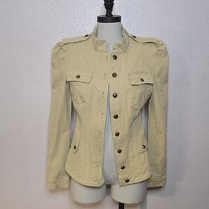 Betsy Johnson khaki military Button-Up Jacket